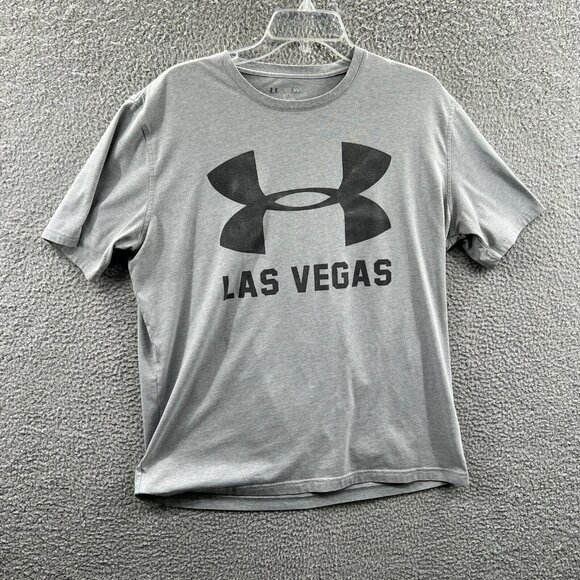 Under Armour Mens Shirt Large Gray‎ Heatgear Las Vegas Pullover Short Sleeve Tee - Picture 1 of 9